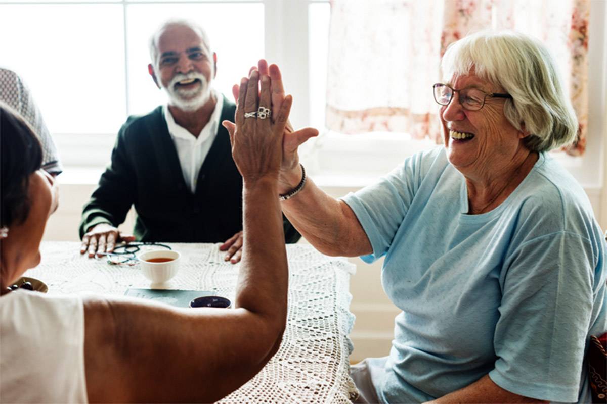 Smiling Seniors Sharing Joyful Interaction in NSW